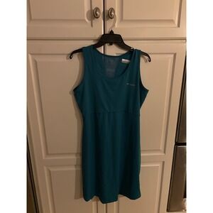 Columbia PFG Sleeveless Mesh Back Athletic Dress Teal Large
